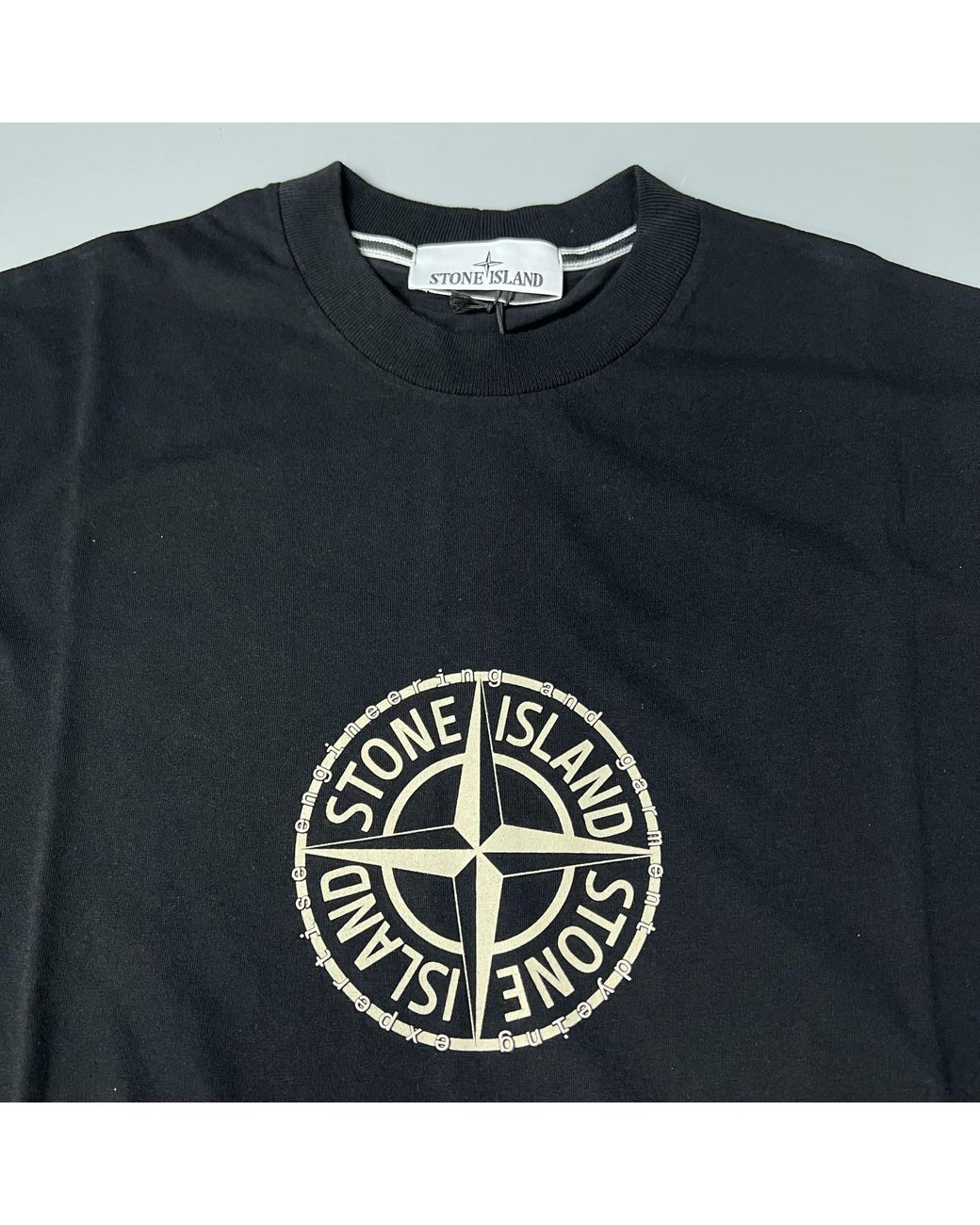 Stone Island Black Compass Printed Regular-Fit T-Shirt for men