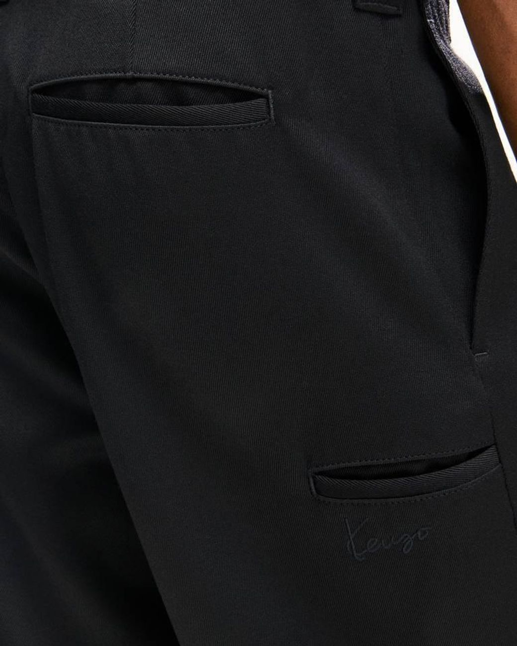 KENZO Black Double Knee Chino Pants for men