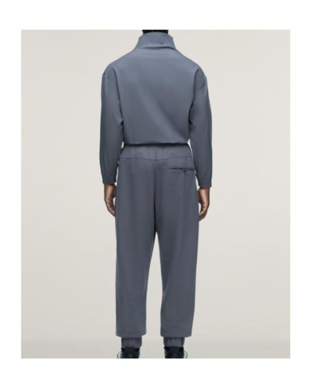 Adidas Blue Asymmetric Zip High Neck Sweatshirt for men