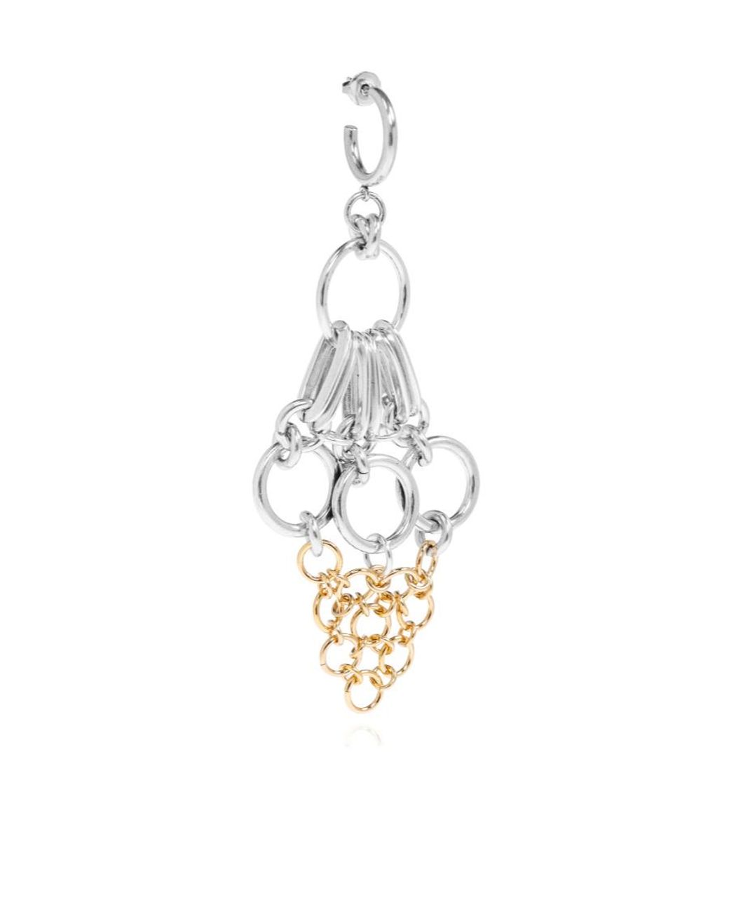 Isabel Marant White Awar Circle-Chain Hoop Earrings