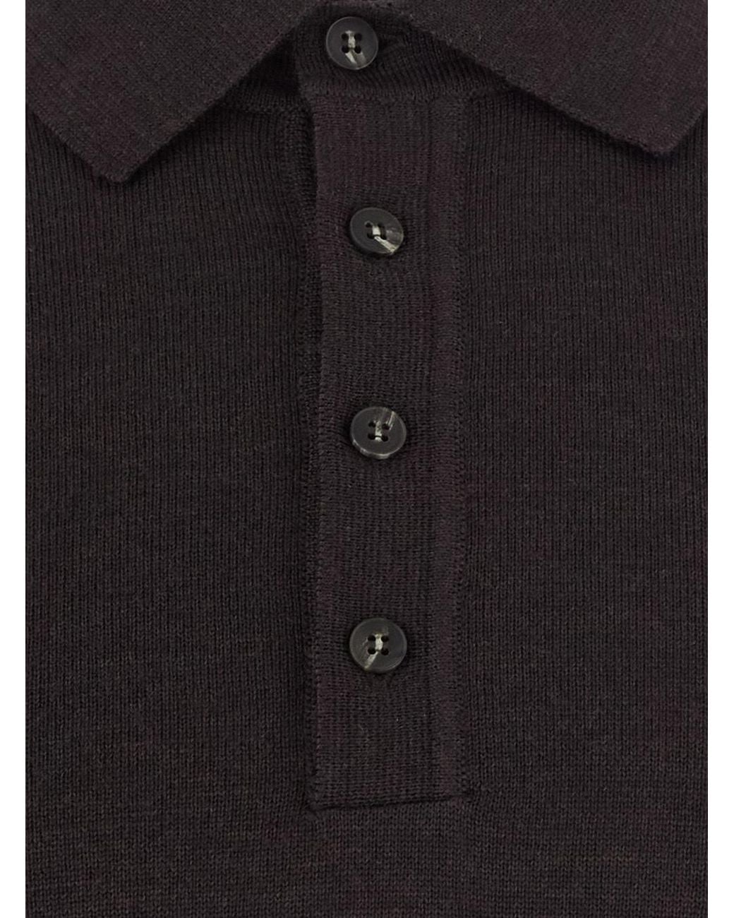 Kangra Cashmere Blue Long-Sleeve Polo-Collar Sweater for men