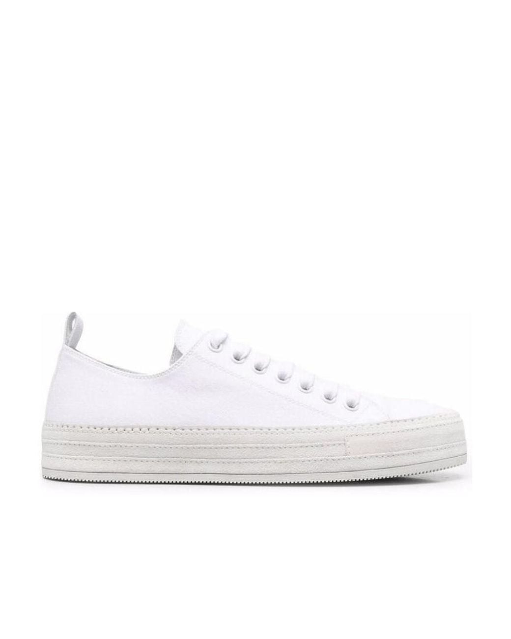 Ann Demeulemeester White Splice Lacing Casual Sneakers for men