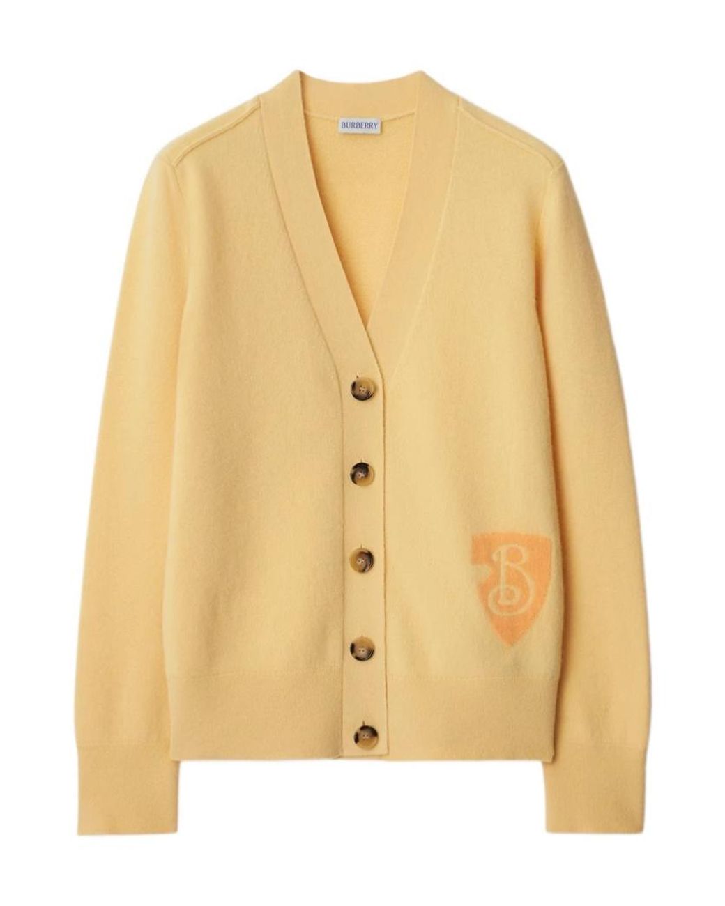 Burberry Yellow B Shield Knitted Cardigan