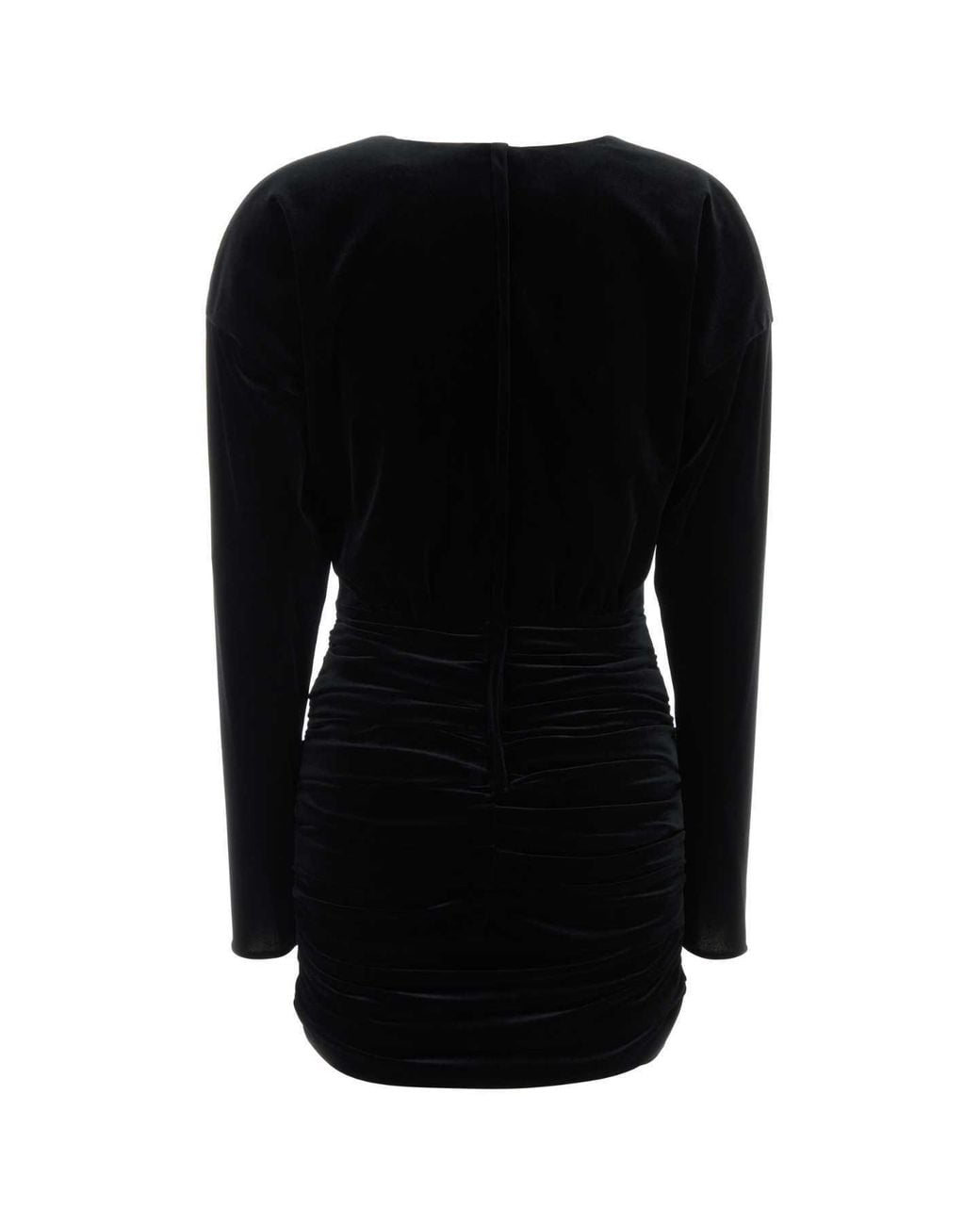 Dolce & Gabbana Black Logo-Plaque Ruched Mini Dress