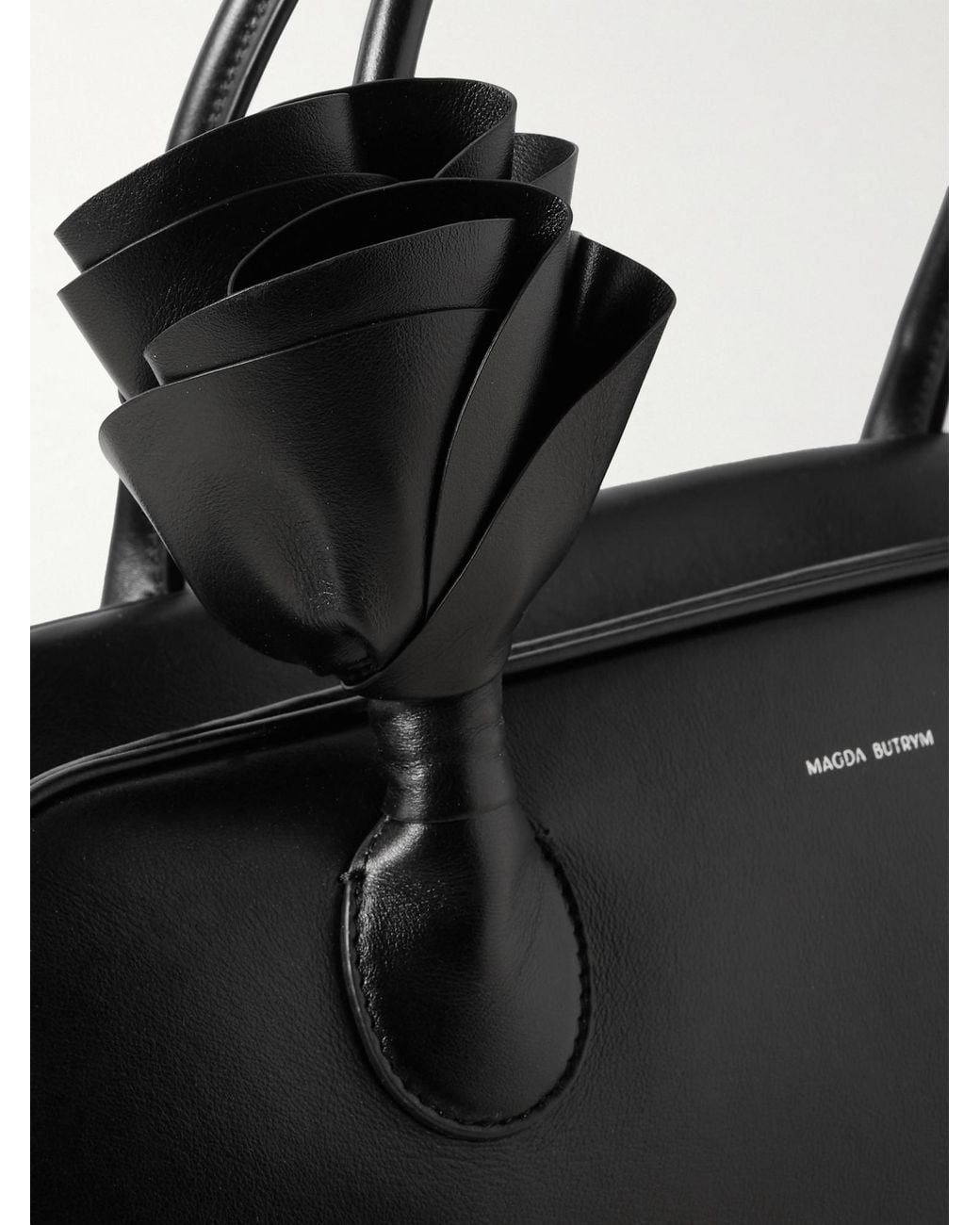 Magda Butrym Black Brigitte Rose Handle Shoulder Bag