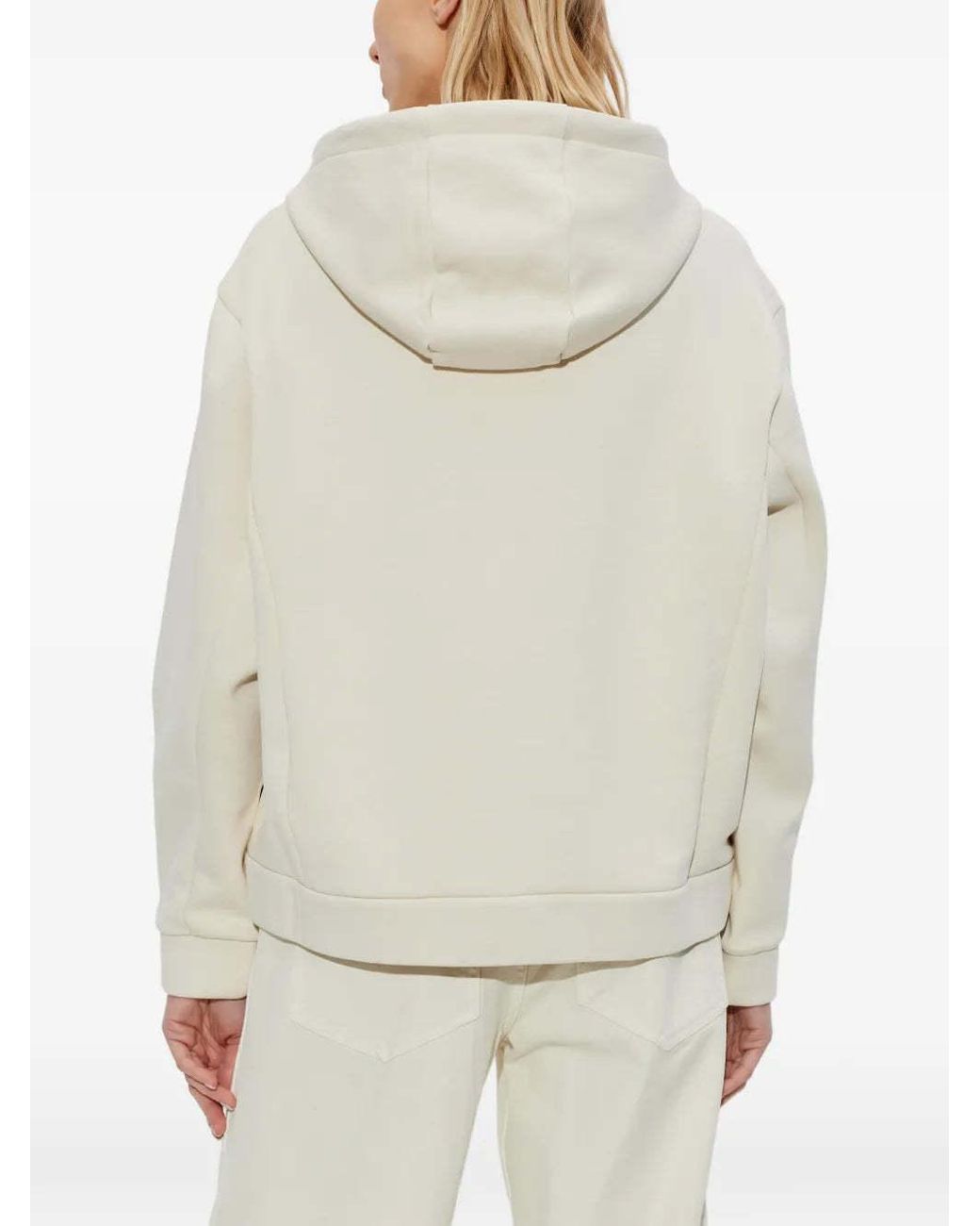 Moncler White Drawstring Hoodie