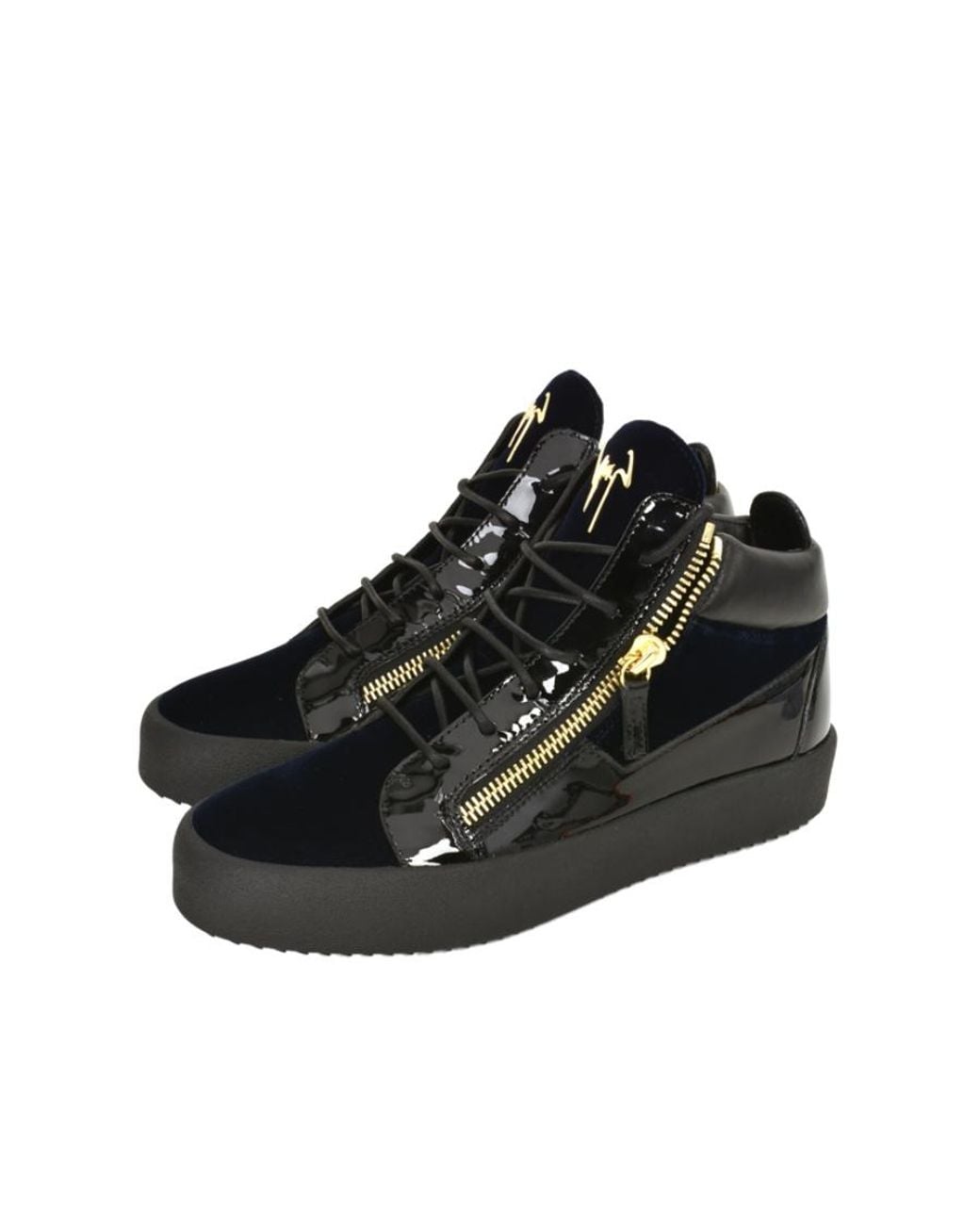 Giuseppe Zanotti Black Splicing Platform Sole Casual Sneakers for men