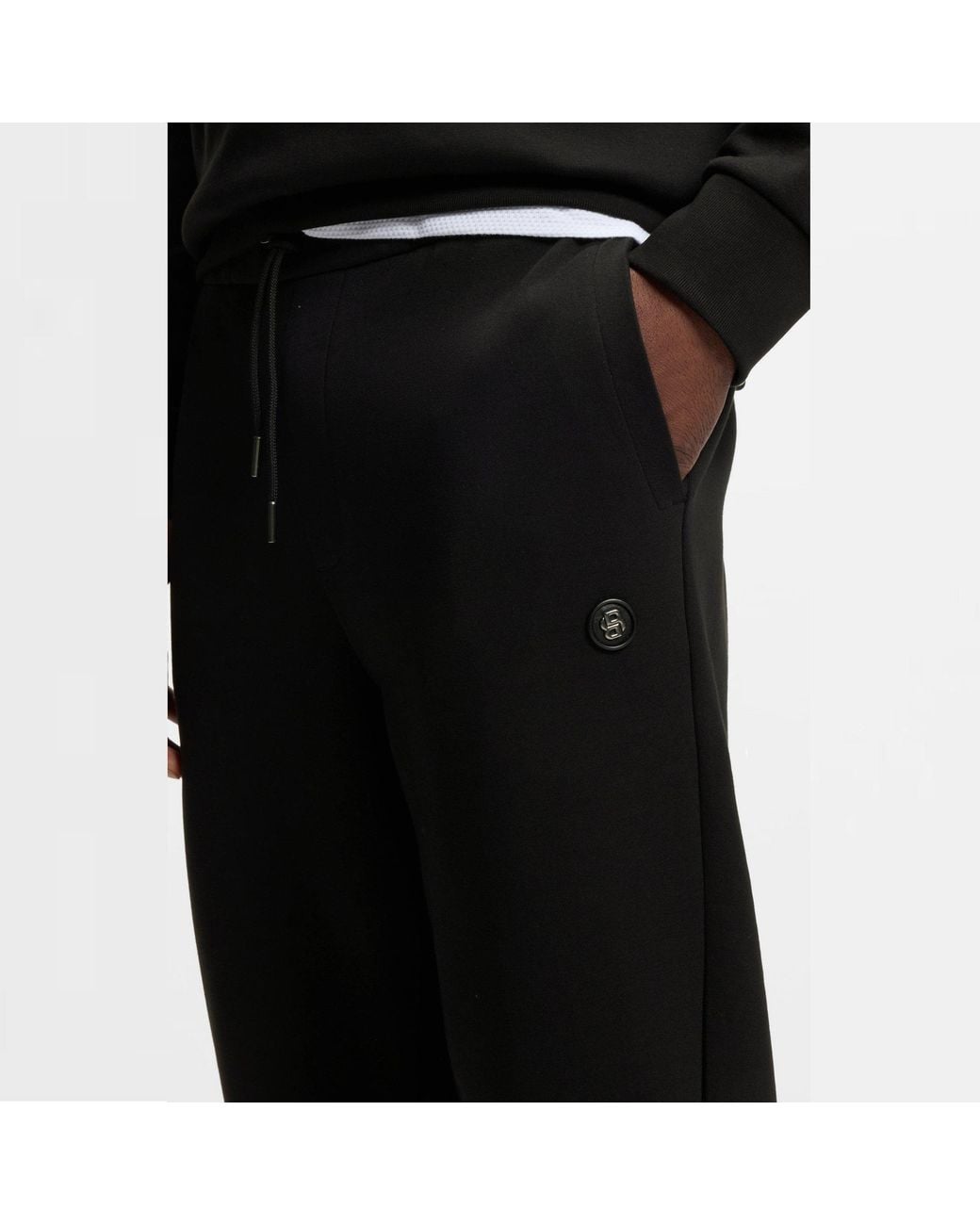 Boss Black Drawstring Jogger Pants for men