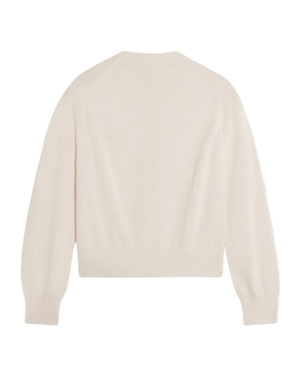 Maison Kitsuné White Double Fox Head Patch Cardigan for men