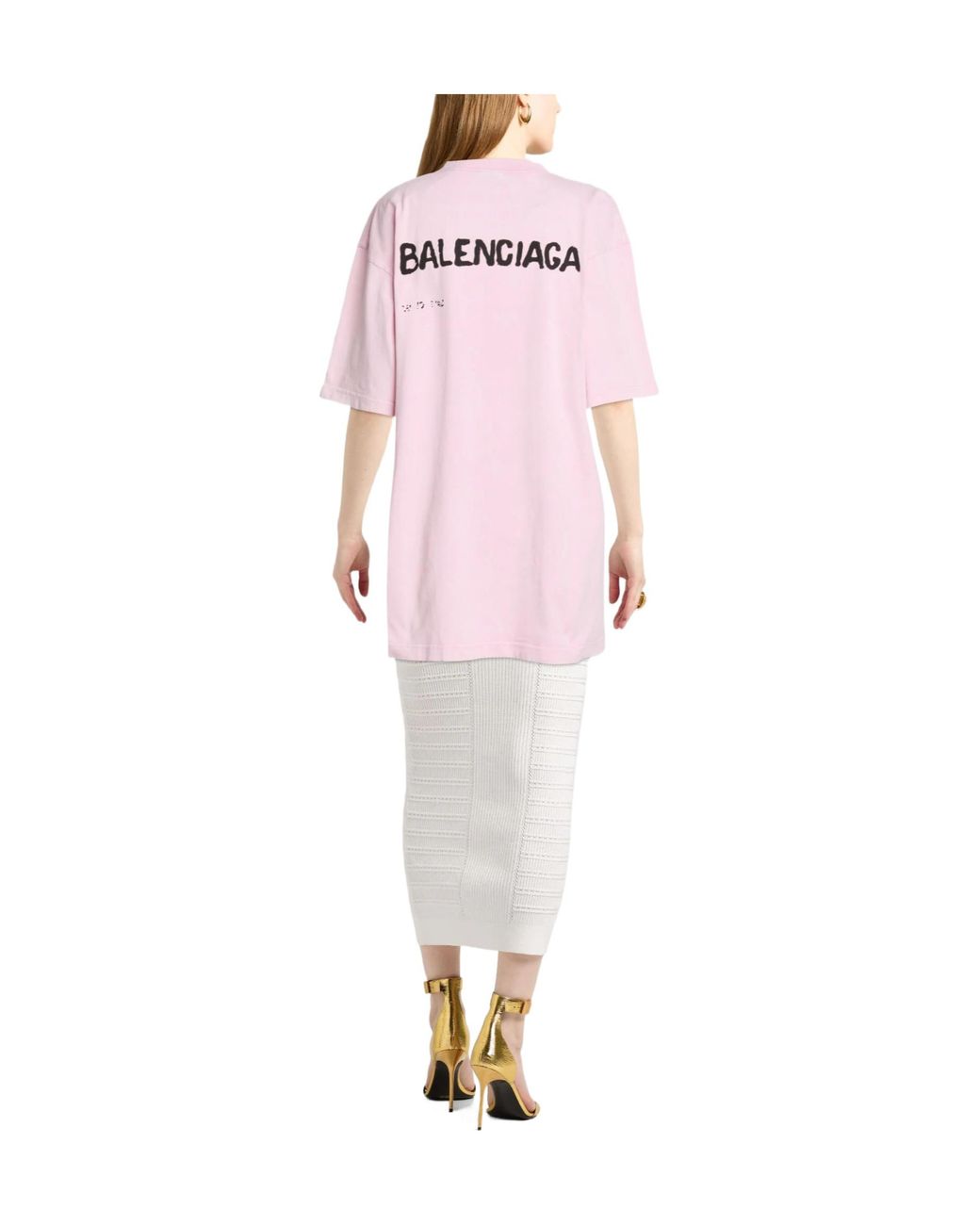 Balenciaga Pink Oversized Short-Sleeve T-Shirt