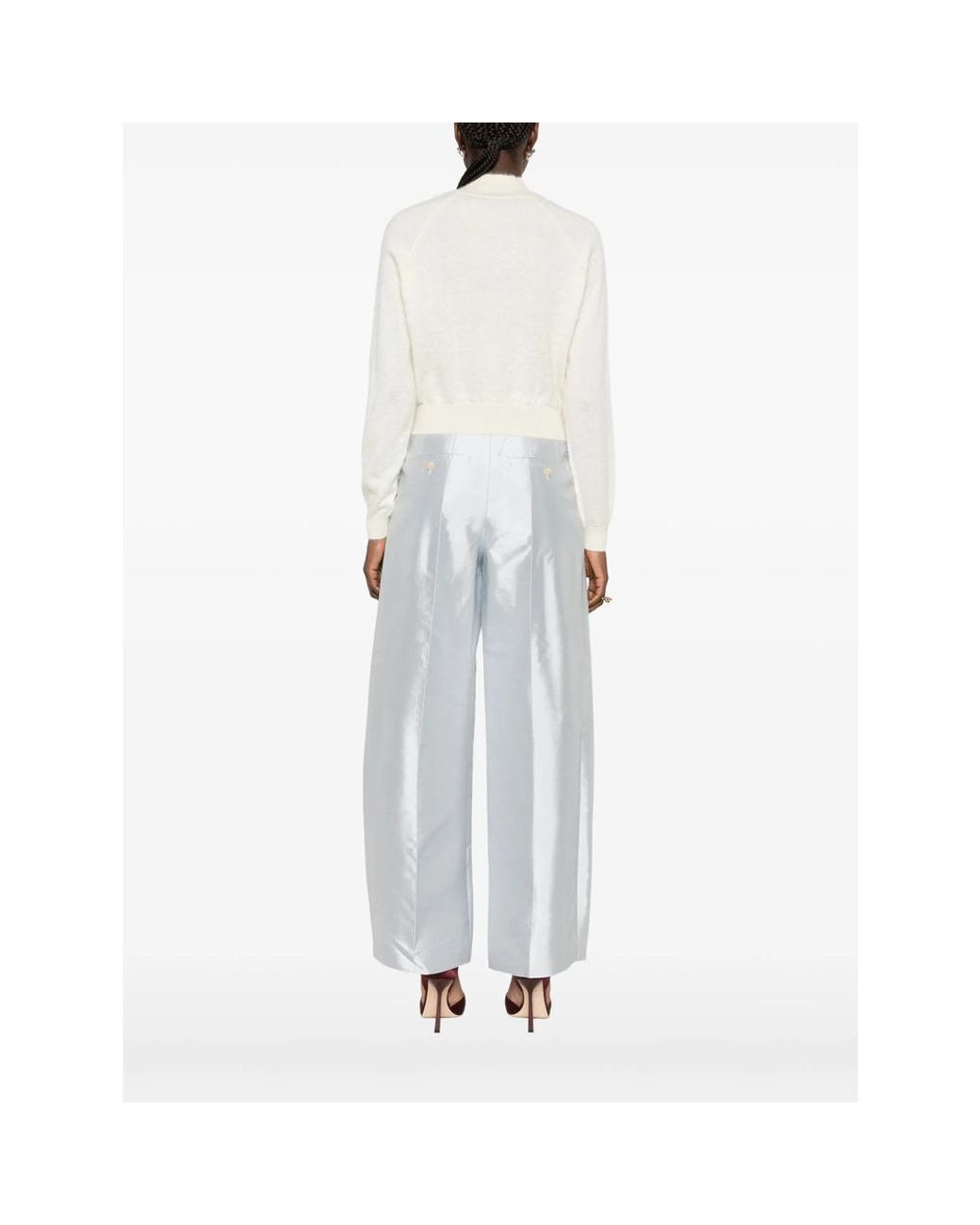 Tom Ford White Cropped Mohair And Silk-Blend Sweater