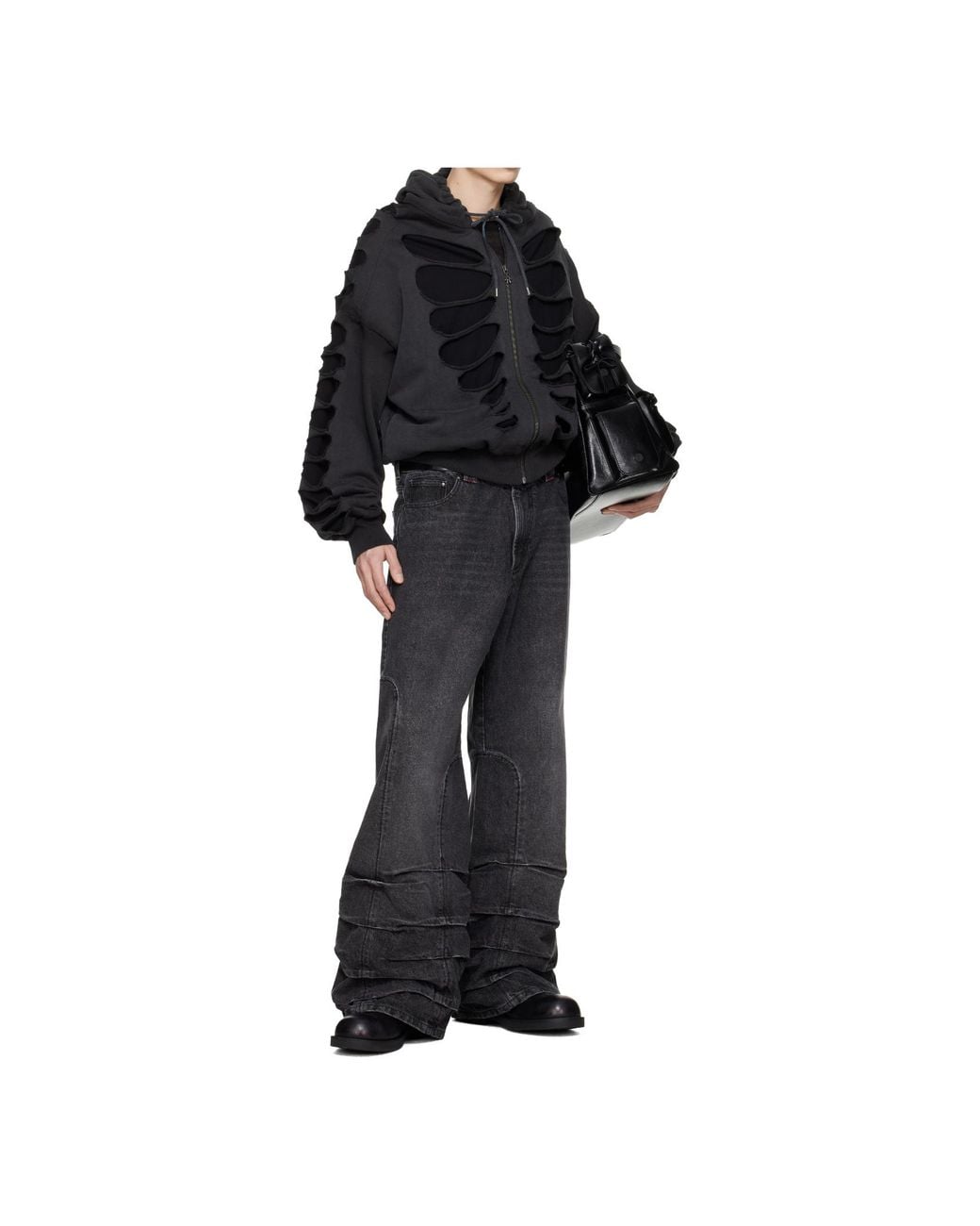 AVAVAV Black Cut-Out Sweatshirt for men
