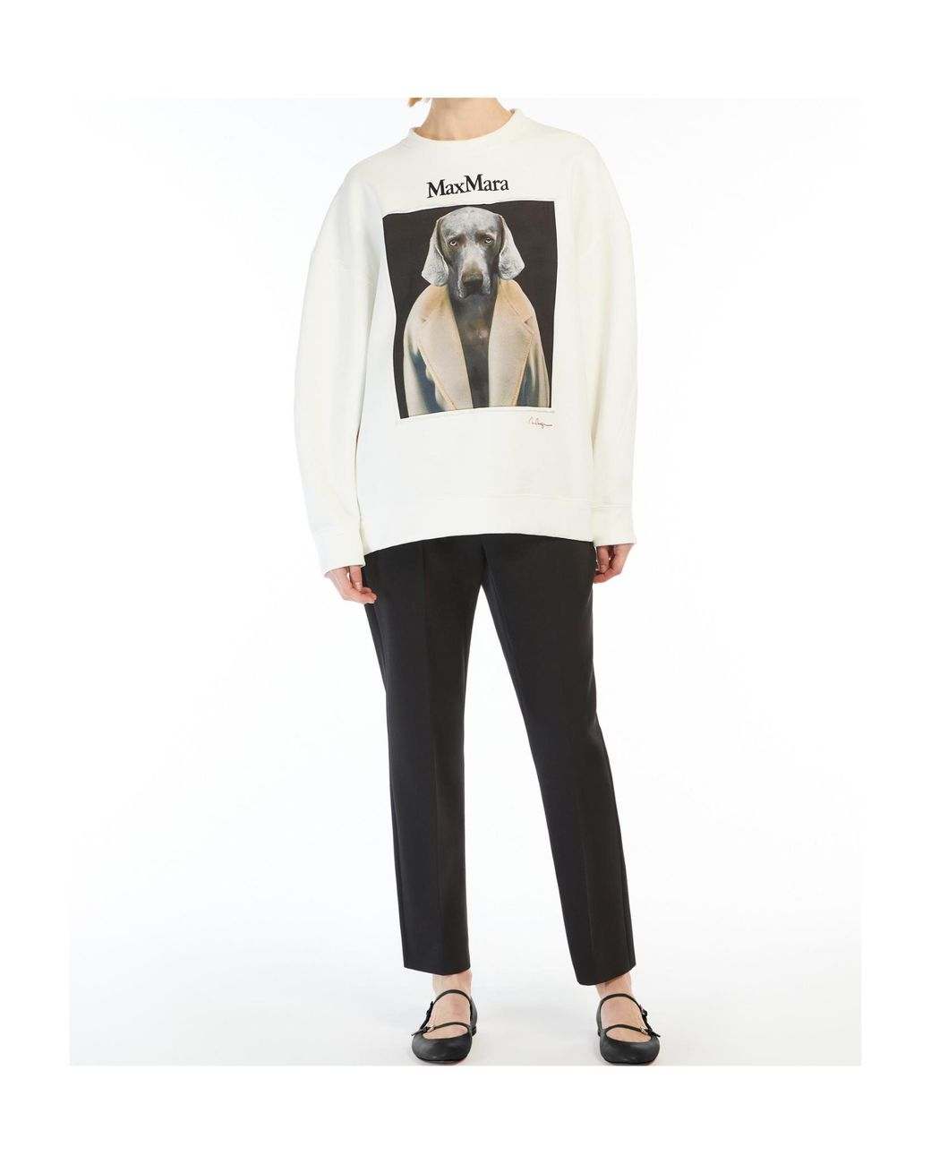 Max Mara White Logo Embroidered Crewneck Sweatshirt