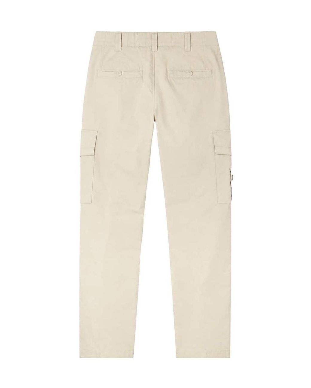 Stone Island White Casual Trousers With Belt Loops for men