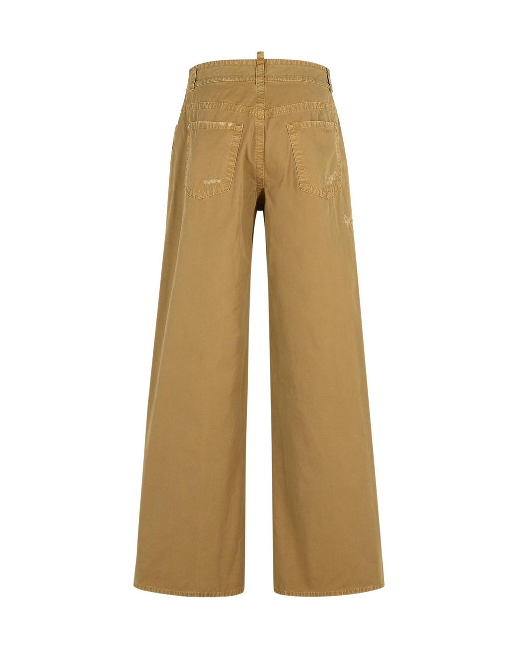 DSquared² Natural Distressed Straight-Leg Trousers