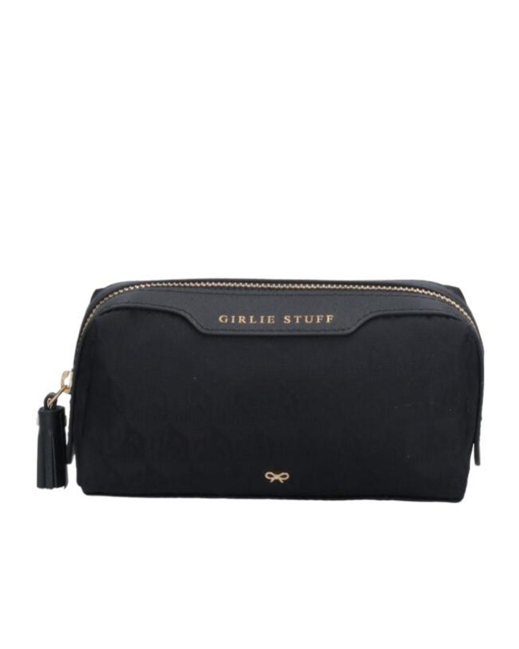 Anya Hindmarch Black Zip-Top Make Up Bag