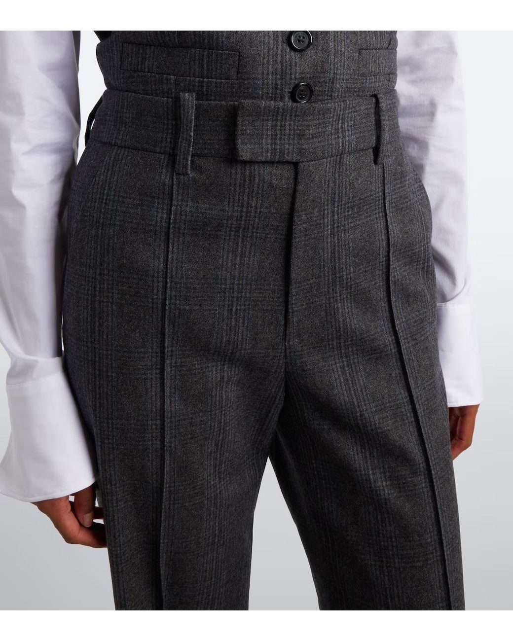 Nili Lotan Gray Etoile Wide-Leg Casual Trousers