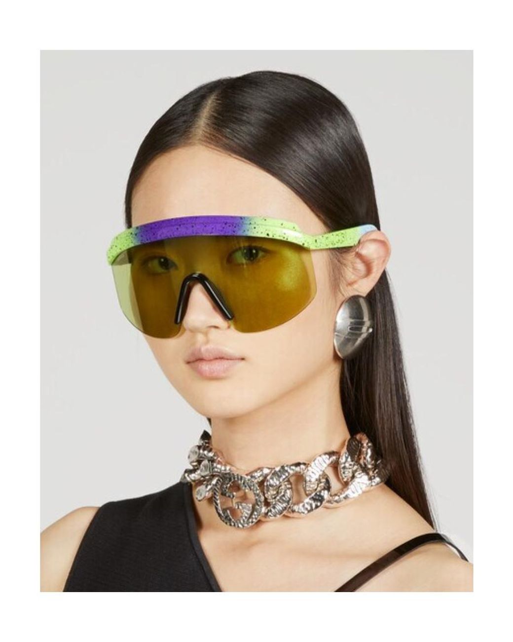 Gucci Green Eyewear Oversized Frame Sunglasses for men