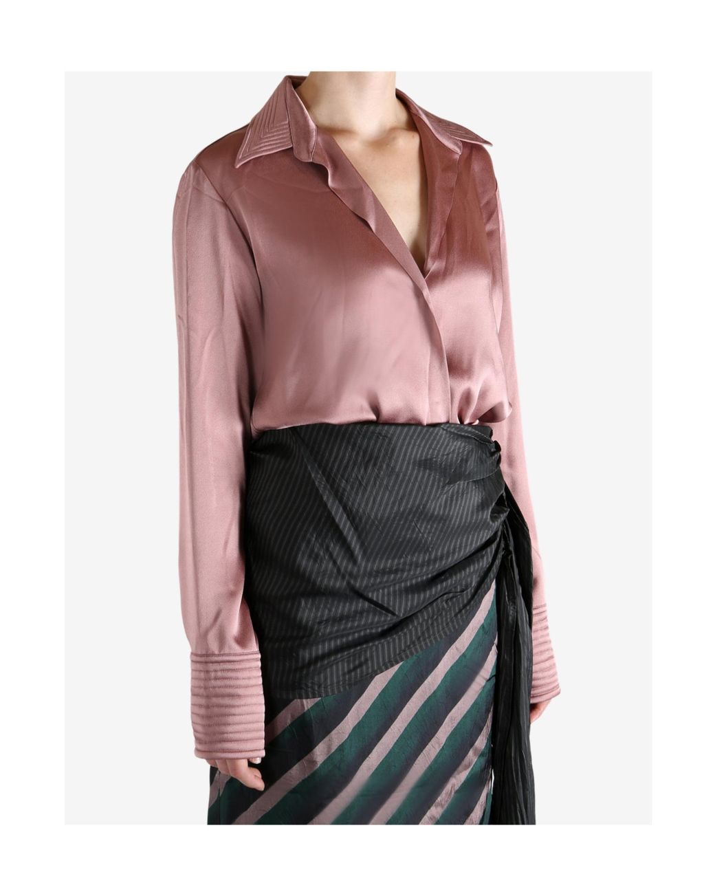Dries Van Noten Pink Celinta Satin Shirt