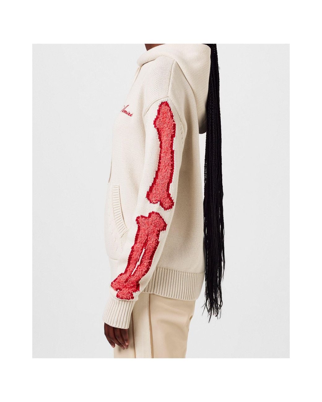 Amiri White Knitted Hoodie