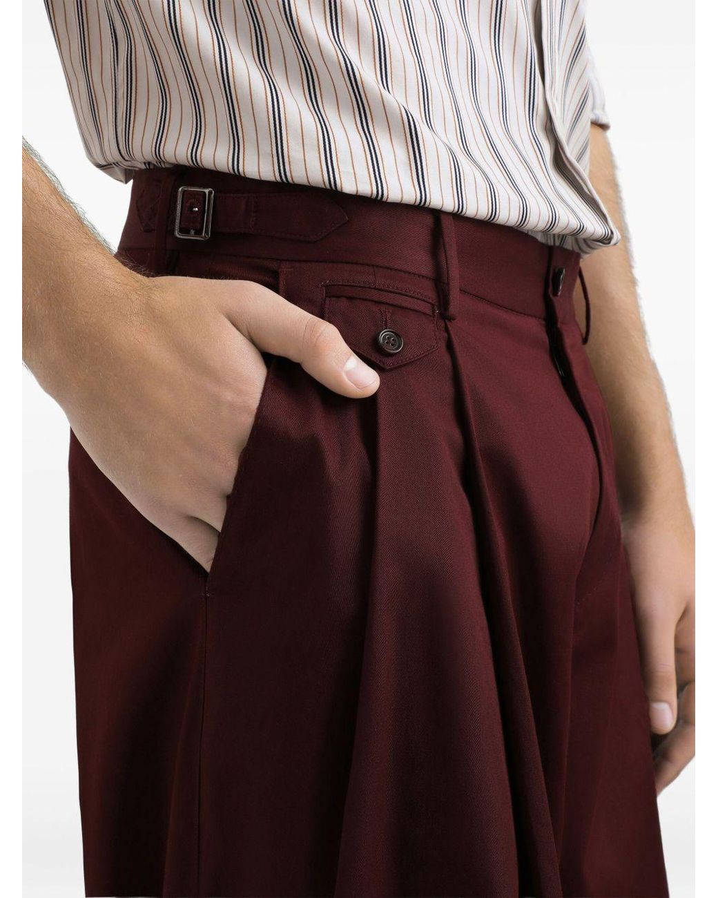 Dolce & Gabbana Purple Pleated Trousers for men