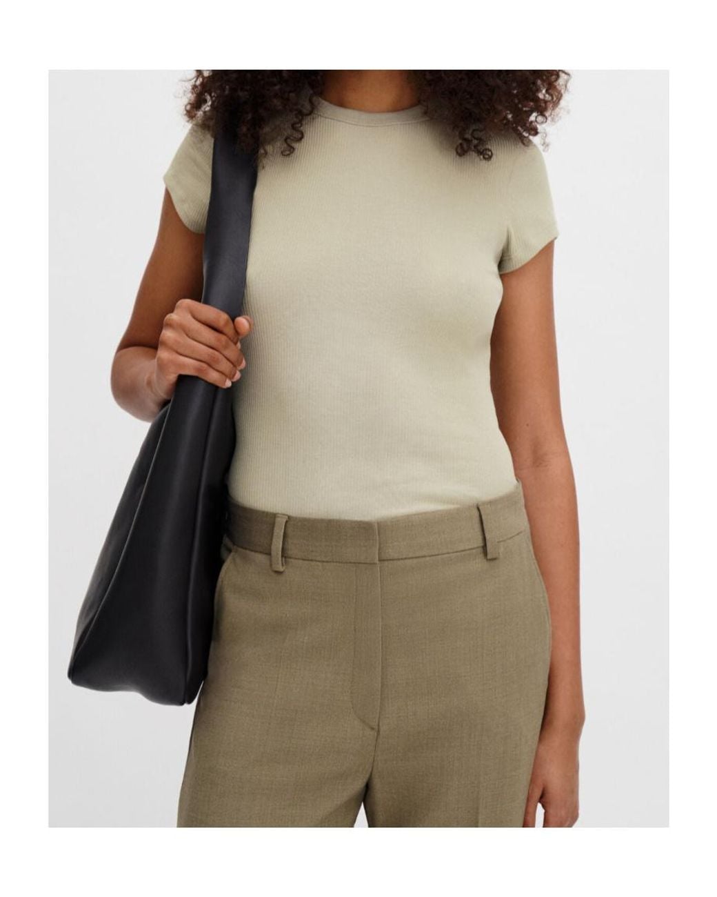 Filippa K Green Slim Ribbed T-Shirt