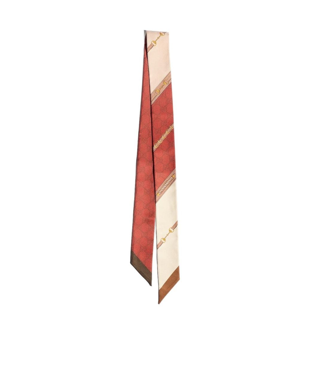 Gucci White Printed Silk Twill Ribbon