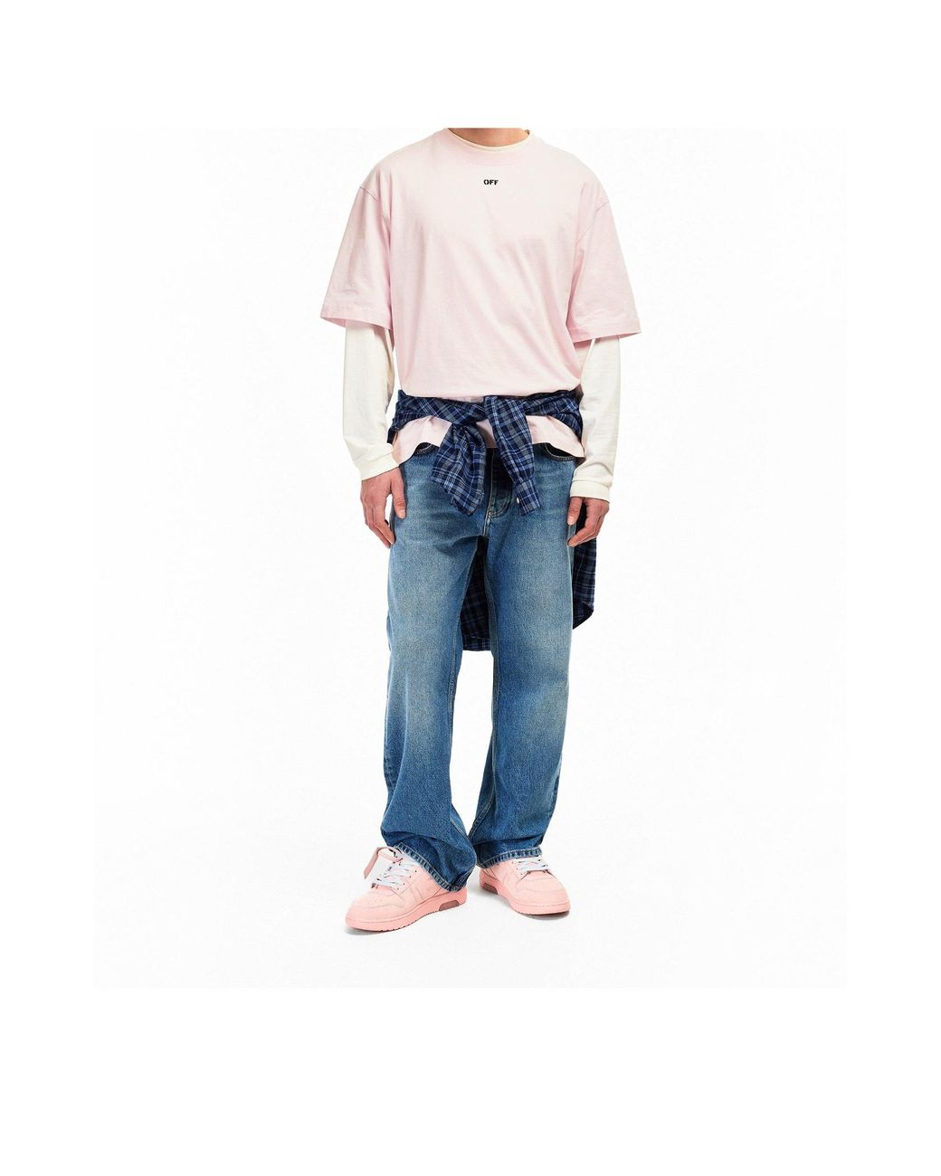 Off-White c/o Virgil Abloh Pink Paint Arrow Oversized T-Shirt for men