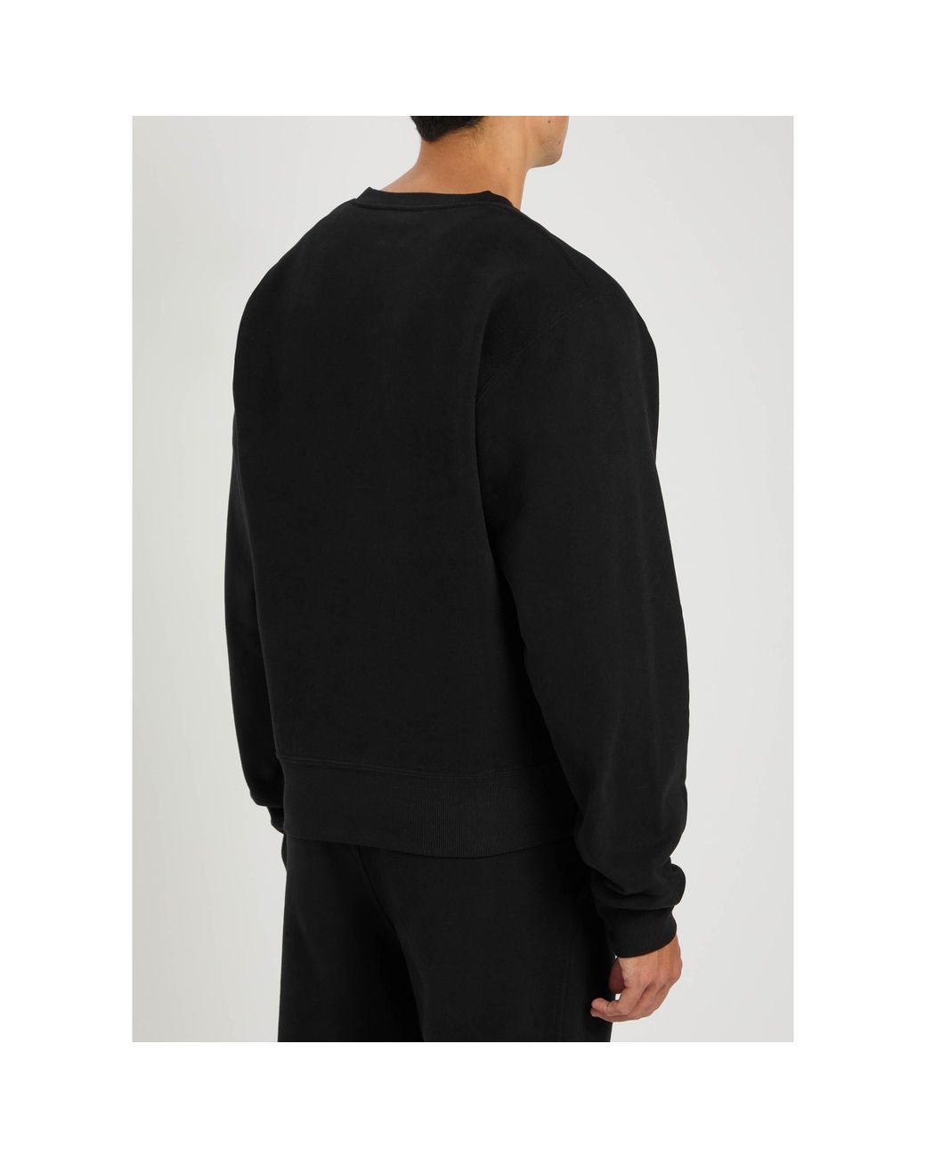 Saint Laurent Black Round-Neck Long-Sleeve Sweatshirt for men