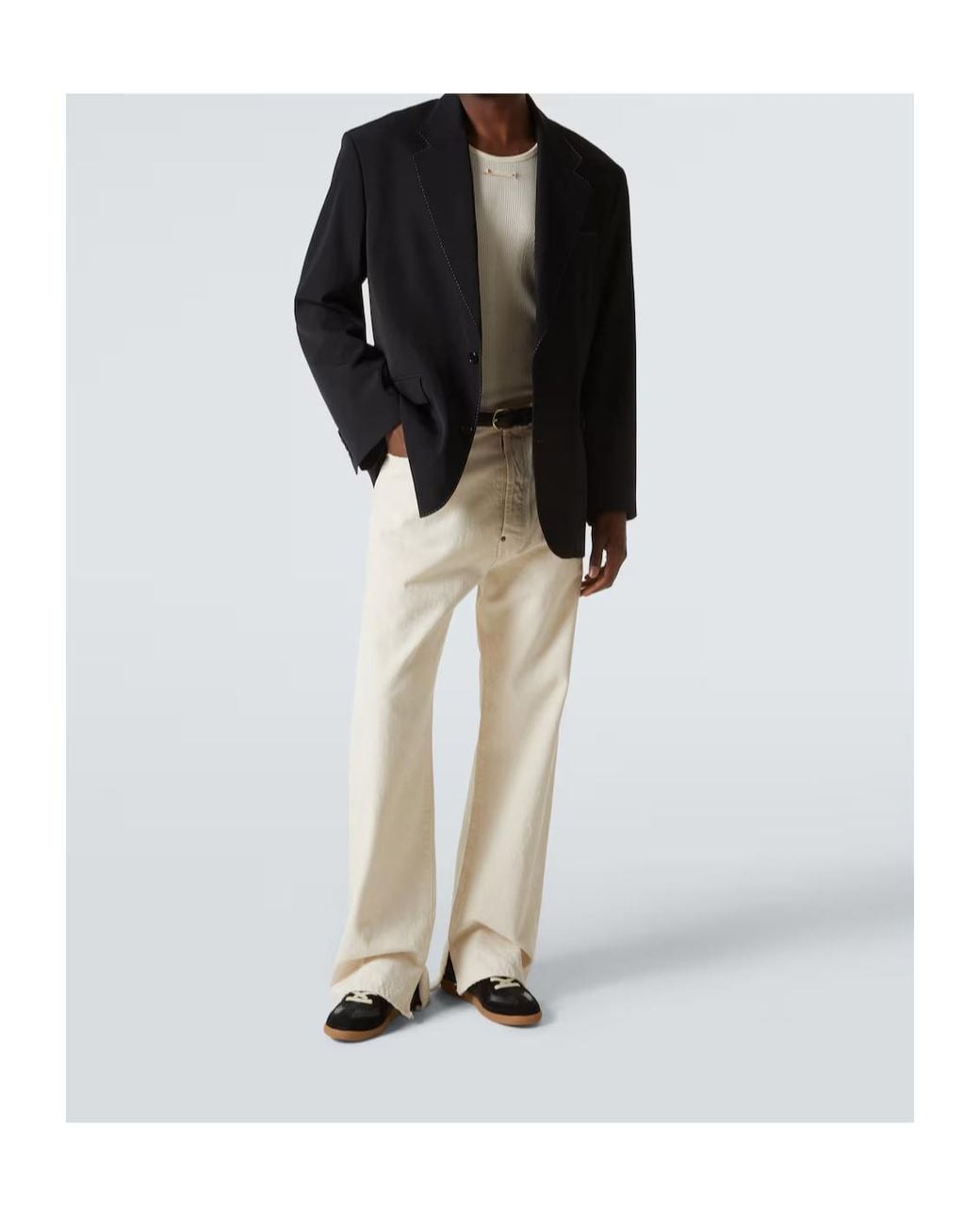 Maison Margiela Black Replica Leather And Suede Sneakers for men