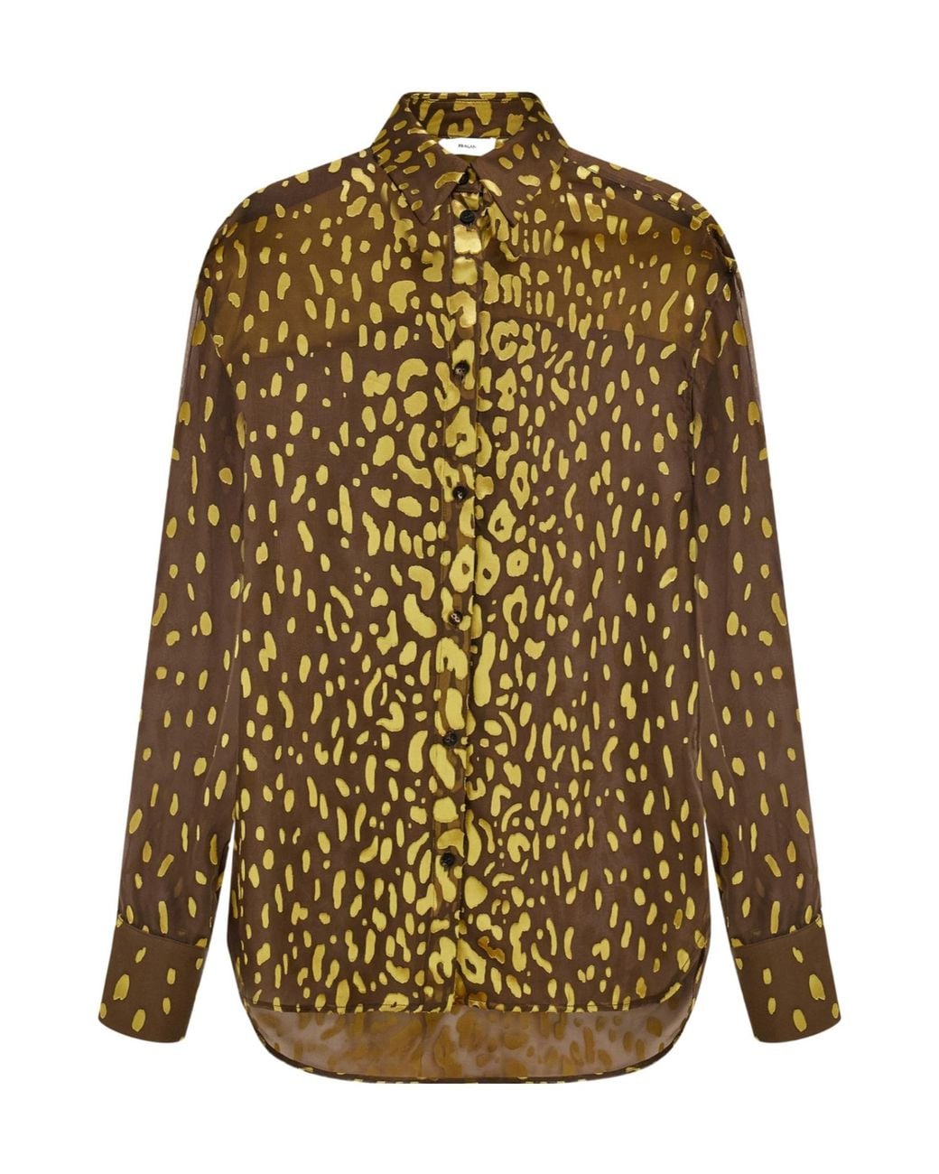 Ferragamo Green Devoré Georgette Shirt