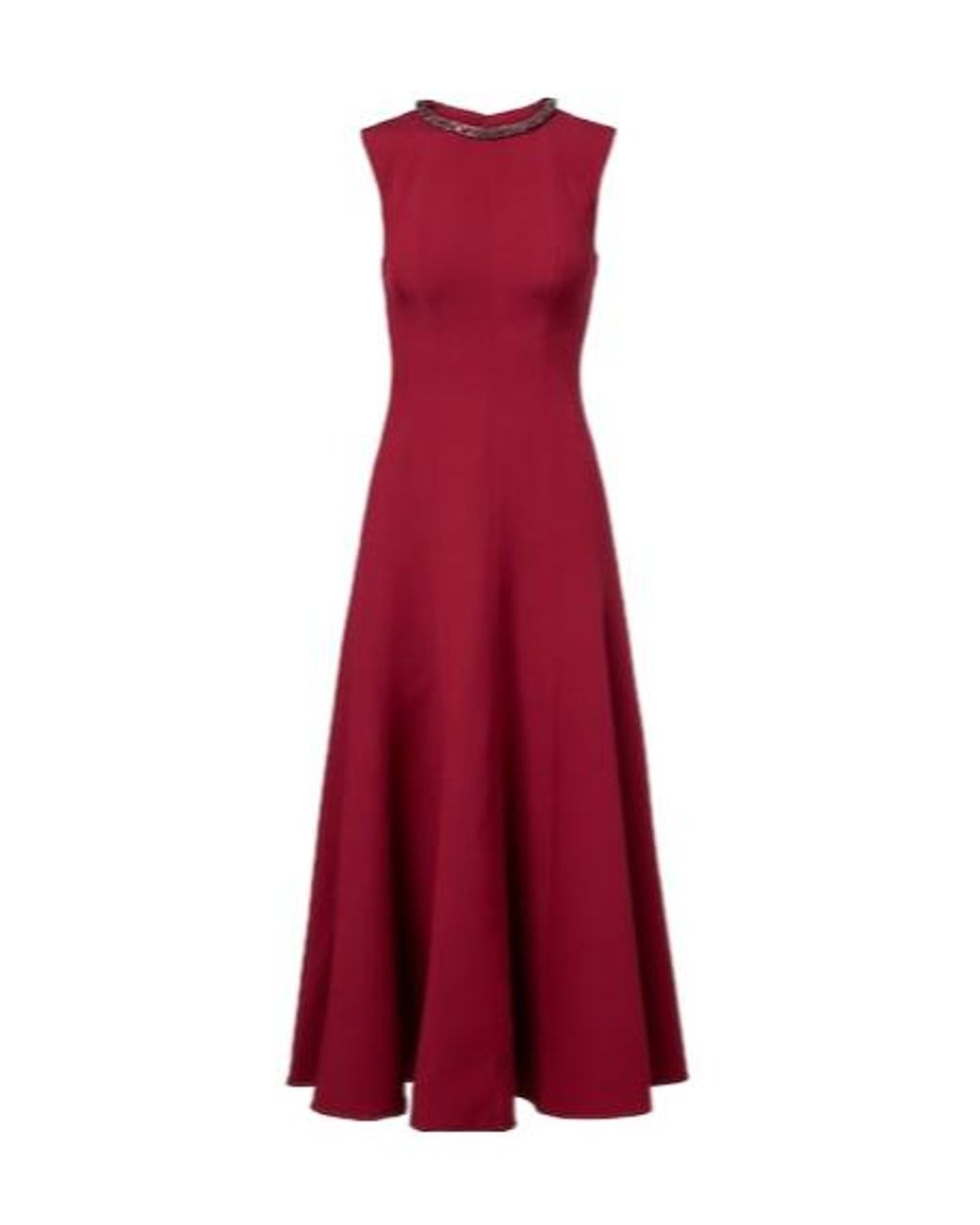 Roland Mouret Red Embellished Wool And Silk Midi Dress