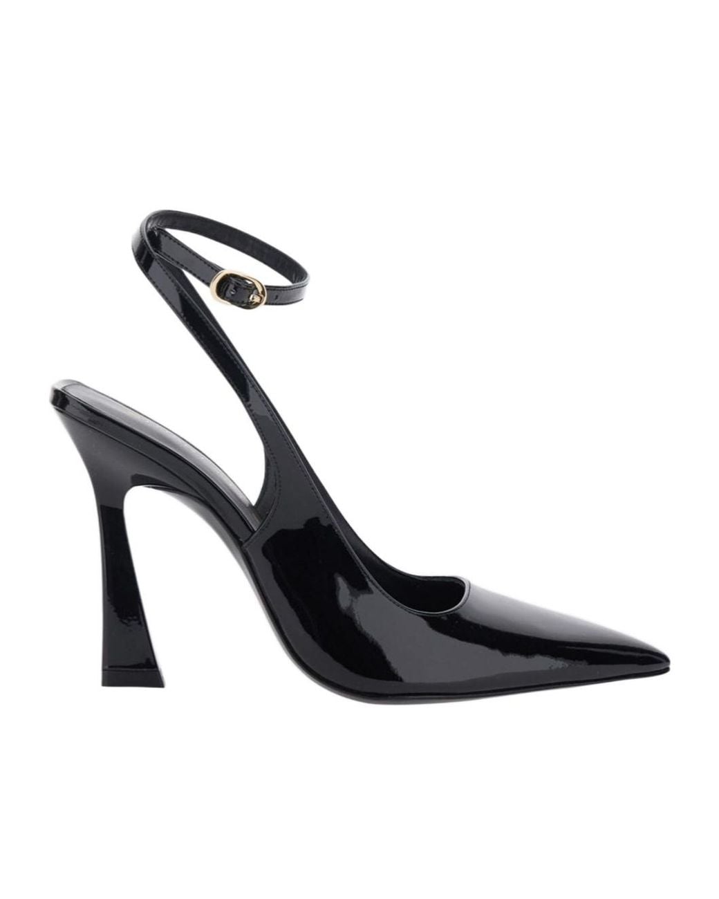 Stuart Weitzman Black Pointed-Toe High-Heeled Sandals