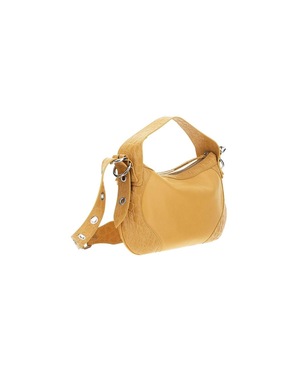 By Far Metallic Yana Croco Shoulder Bag