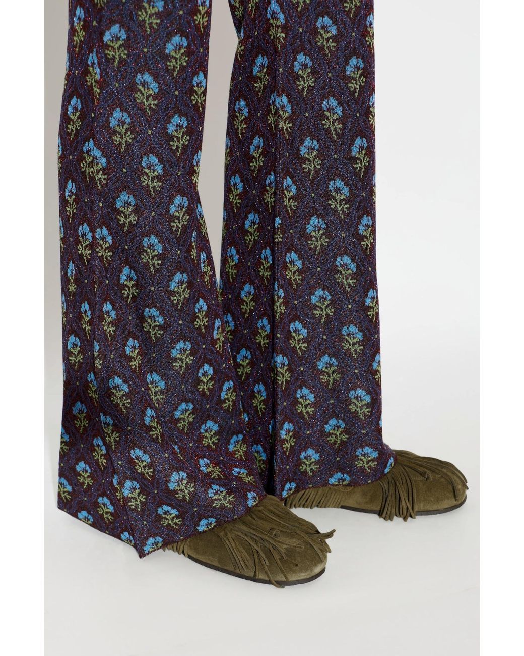Etro Green Fringed Moccasin Flat Shoes