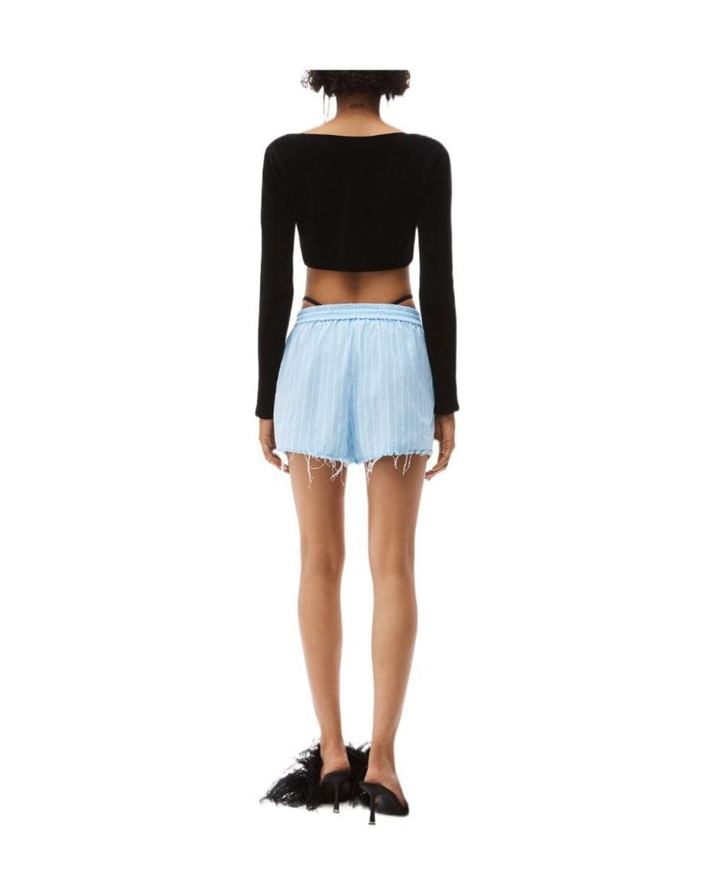 Alexander Wang Blue Raw-Hem Boxer Shorts