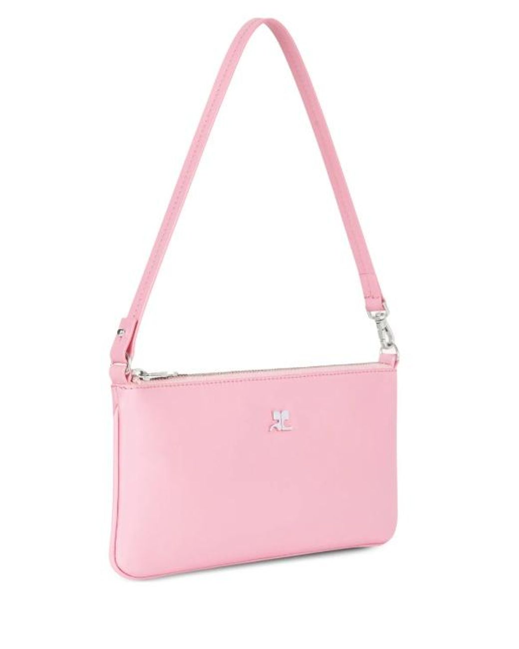 Courreges Pink Courrèges Zipped Leather Pouch Bag
