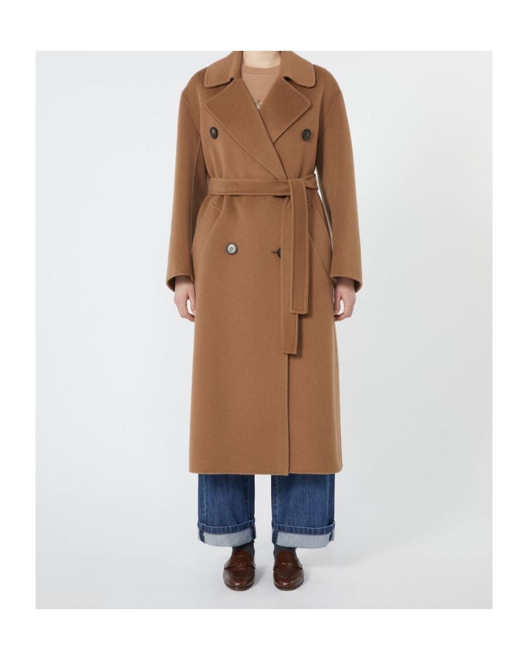 Max Mara Brown 'S Dalila Double-Breasted Belted Coat