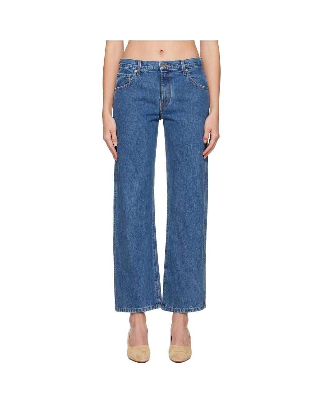 Khaite Blue Kerrie Straight-Leg Jeans