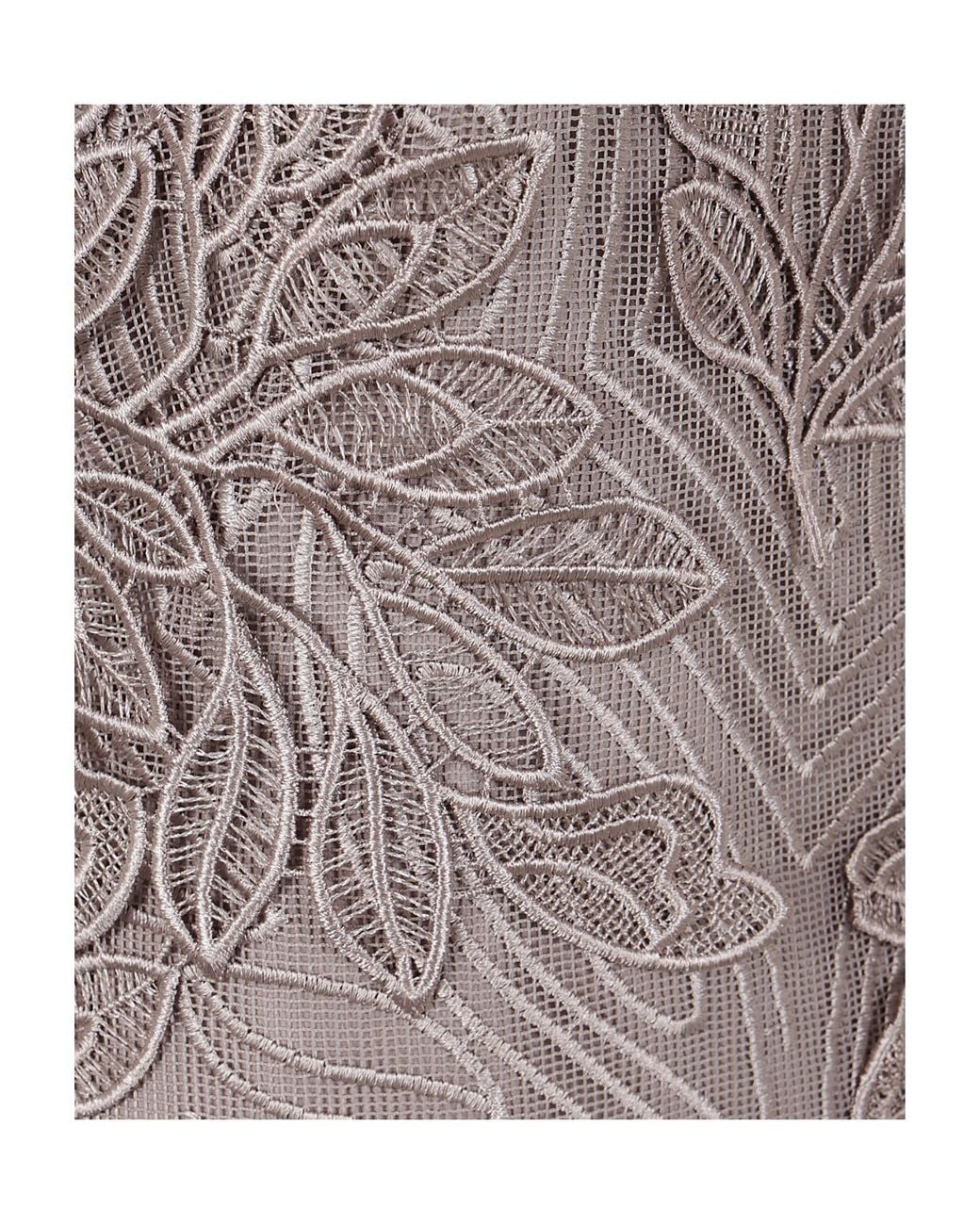 Alberta Ferretti Gray Foliage Macramé Lace Midi Dress