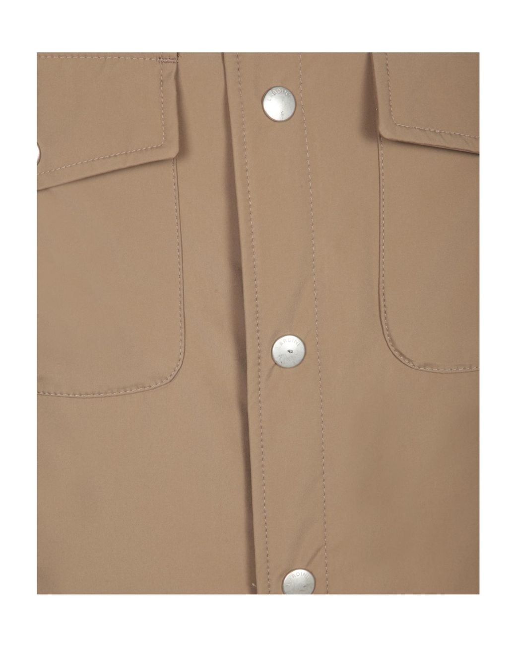 Lardini Brown Long Sleeved Press-Stud Overshirt for men