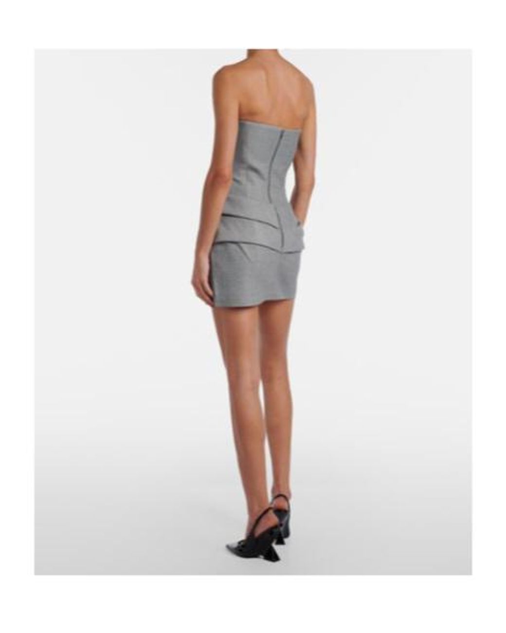 Alex Perry Gray Draped Bustier Dress