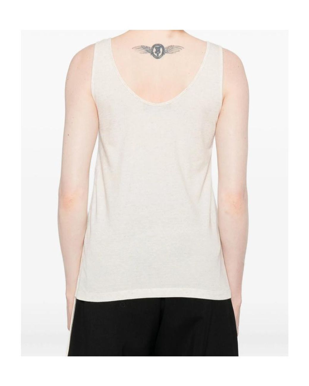 Fendi Natural Logo Detailed Embellished Tank Top