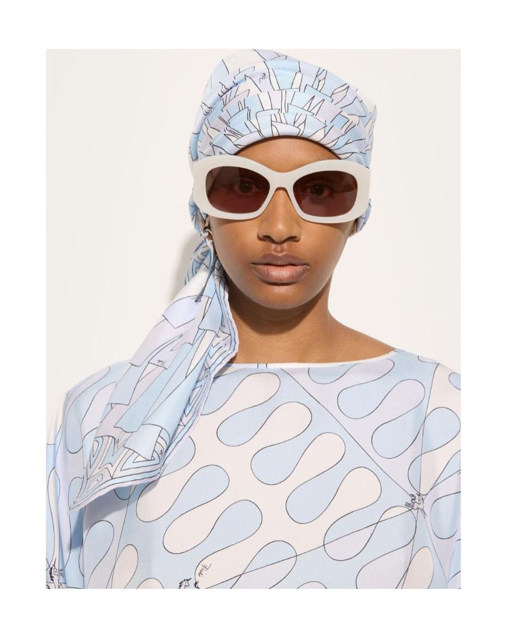 Emilio Pucci Blue Pucci Baiadera Print Scarf