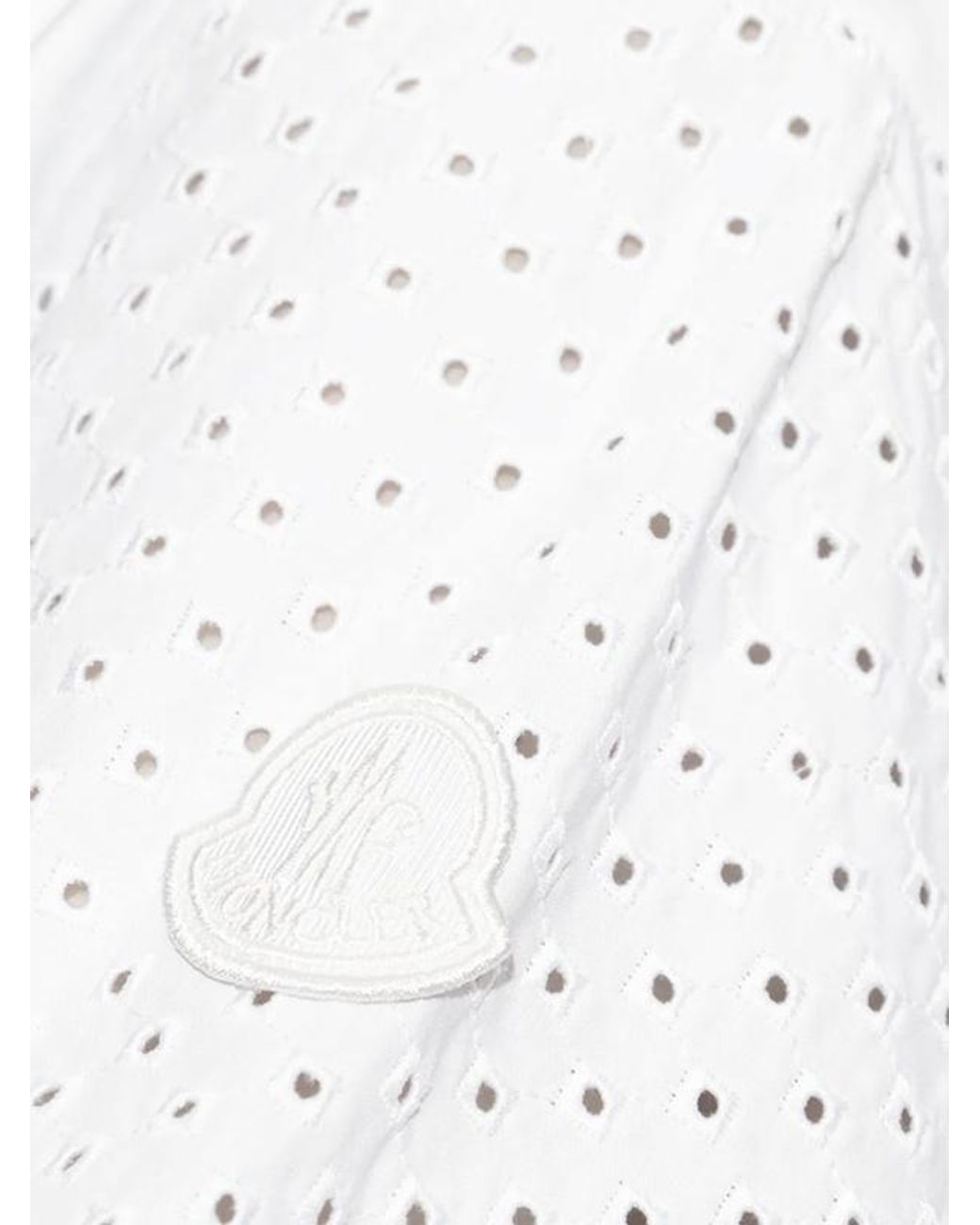 Moncler White Puff Sleeve Detailed Crewneck Top