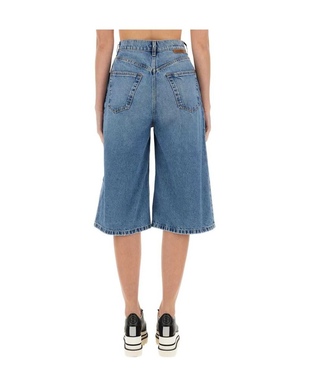 Stella McCartney Blue Straight Leg Denim Shorts