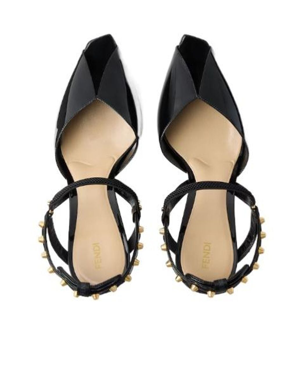 Fendi Black Very Colibrì Patent Leather High-Heeled Sandals