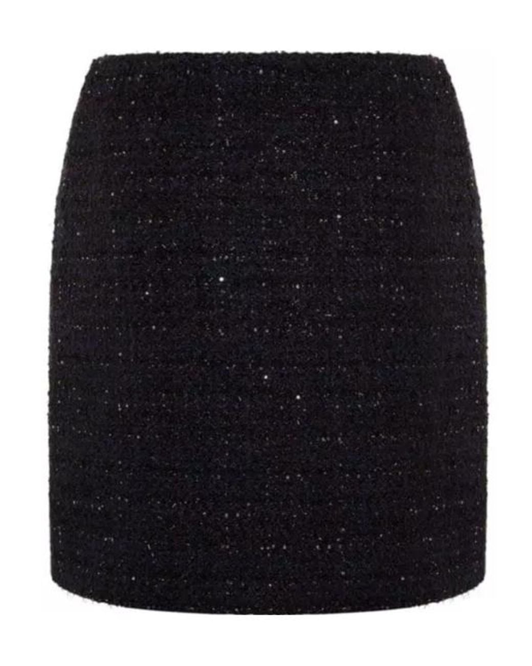 Valentino Black Tweed Mini Skirt