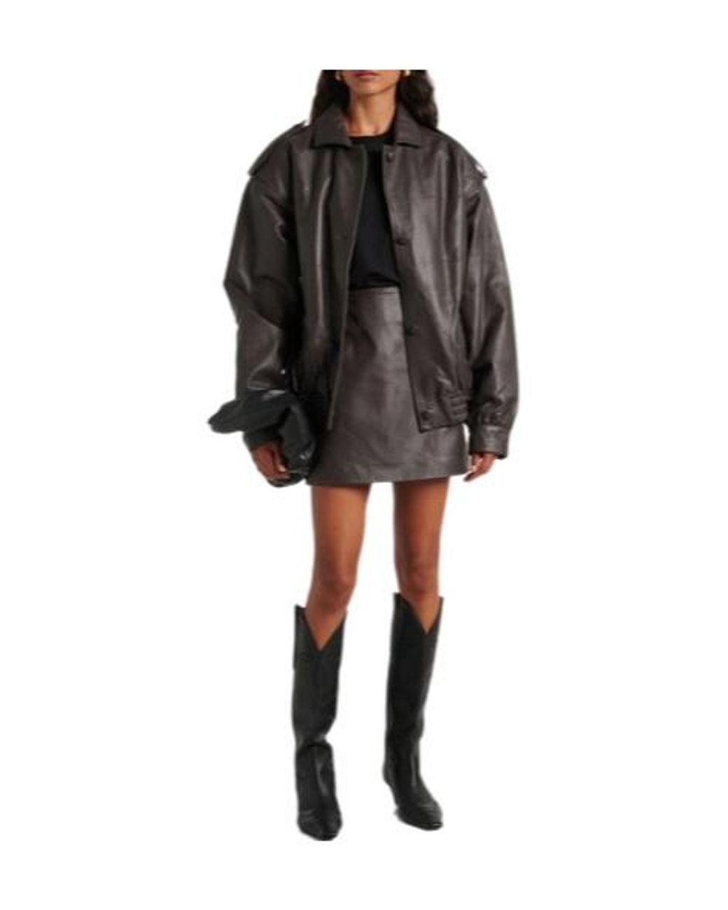 Blazé Milano Black Button Leather Jacket
