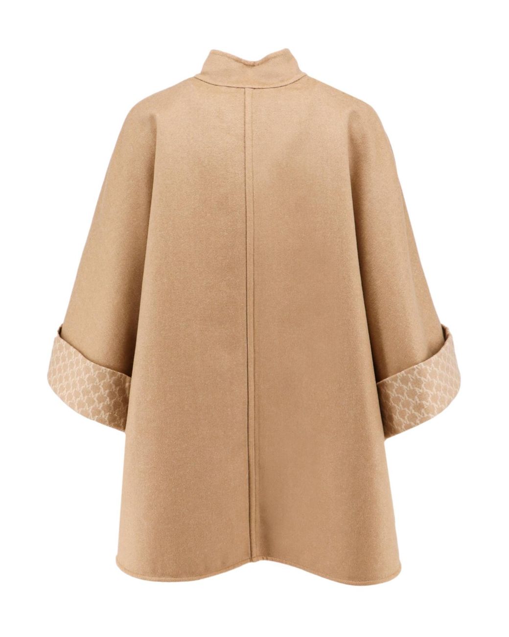 Max Mara Natural Marina Mock Neck Curved Hem Coat